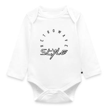 Retrowave style - Baby Bio-Langarm-Body - Weiß - Vorne