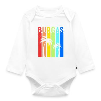 Burgas Bulgaria Holidays - Organic Longsleeve Baby Bodysuit - white - Front