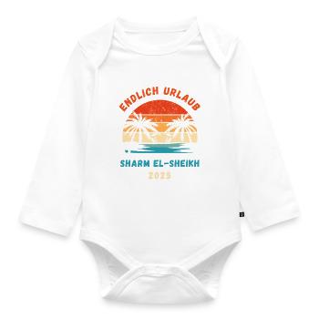Sharm El-Sheikh Urlaub 2025 Ägypten Reise - Baby Bio-Langarm-Body - Weiß - Vorne