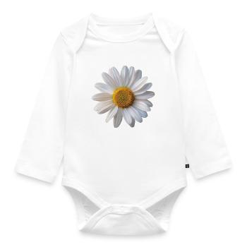 Blume - Baby Bio-Langarm-Body - Weiß - Vorne