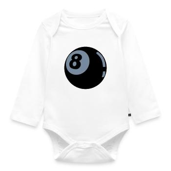 8 Ball - Baby Bio-Langarm-Body - Weiß - Vorne