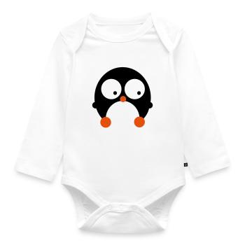 sweet penguin - penguin chick - Organic Longsleeve Baby Bodysuit - white - Front
