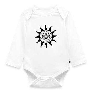 Pentagramm - Baby Bio-Langarm-Body - Weiß - Vorne