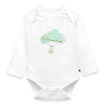 Vogtland Orte grün - Baby Bio-Langarm-Body - Weiß - Vorne