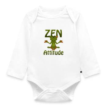 Grenouille Zen Attitude - Body Bébé bio manches longues - blanc - Devant