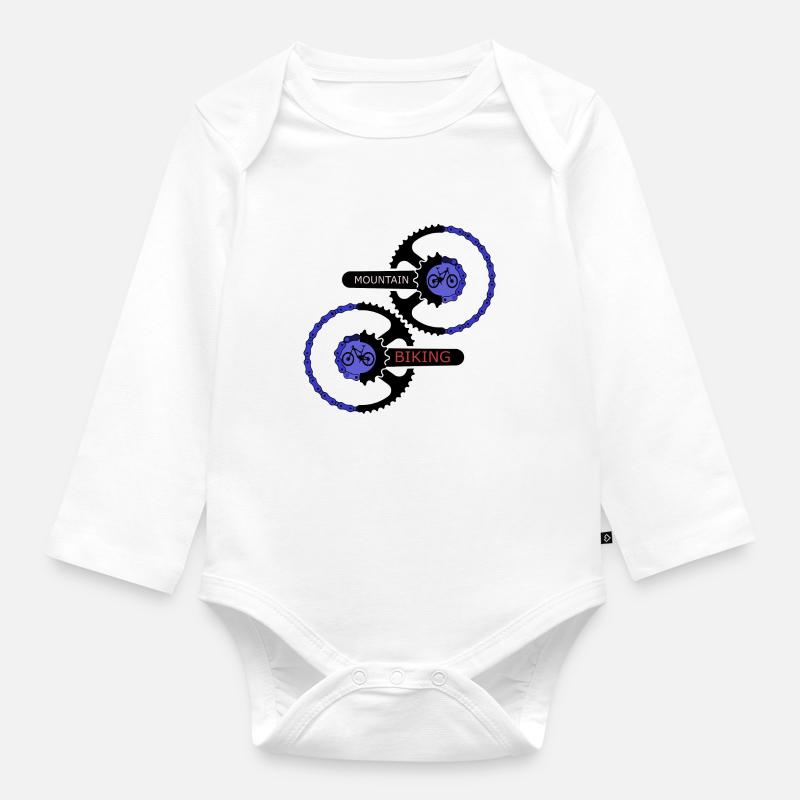 engrenages VTT - VTT AMOUR - Body Bébé bio manches longues - blanc