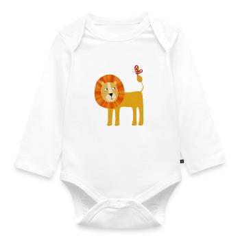 Lion - Organic Longsleeve Baby Bodysuit - white - Front