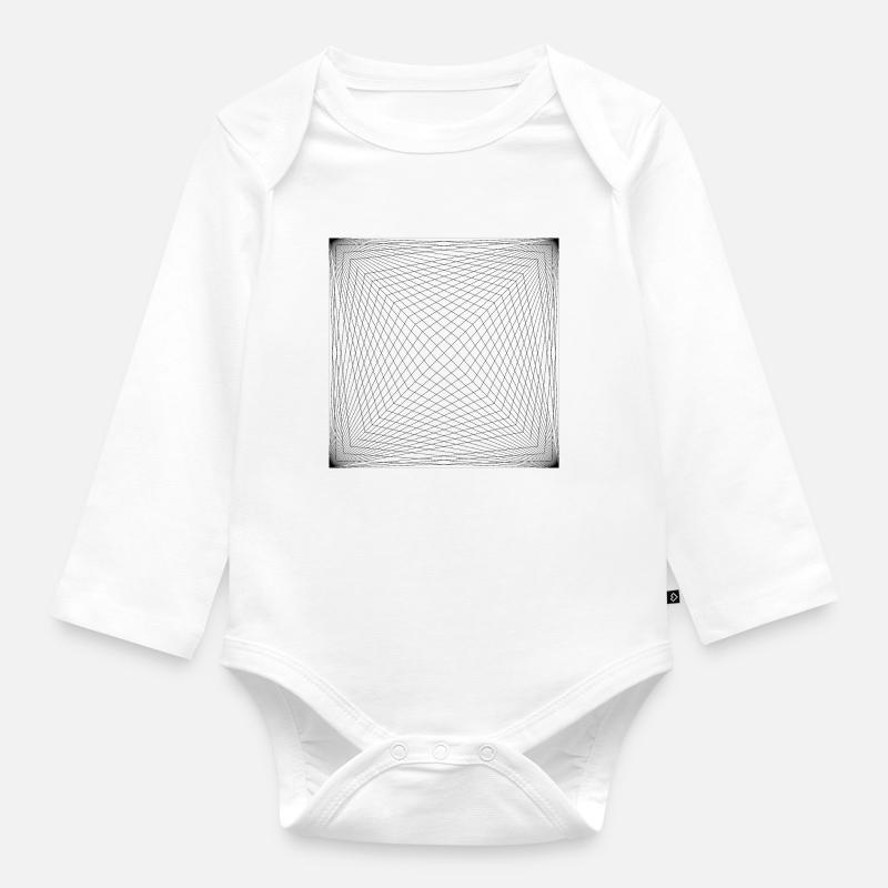 line design - Organic Longsleeve Baby Bodysuit - white