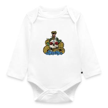 "All That Writhes And Blooms" - Organic Longsleeve Baby Bodysuit - white - Front