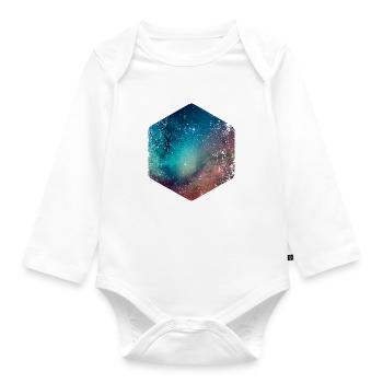 Hexagone · · Formation · Symboles · caractères grunge - Body Bébé bio manches longues - blanc - Devant
