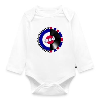 mod target record - Organic Longsleeve Baby Bodysuit - white - Front