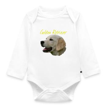 Golden Retriever, Retriever, Dog , Dog Sport, - Organic Longsleeve Baby Bodysuit - white - Front