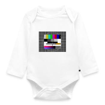 Testbild - Retro - Baby Bio-Langarm-Body - Weiß - Vorne