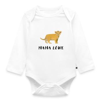 mom lion partnerlook family mother fights birth - Organic Longsleeve Baby Bodysuit - white - Front