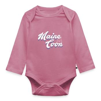 Maine Coon - Organic Longsleeve Baby Bodysuit - mauve - Front