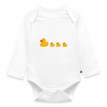 Entchen - Baby Bio-Langarm-Body - Weiß - Vorne