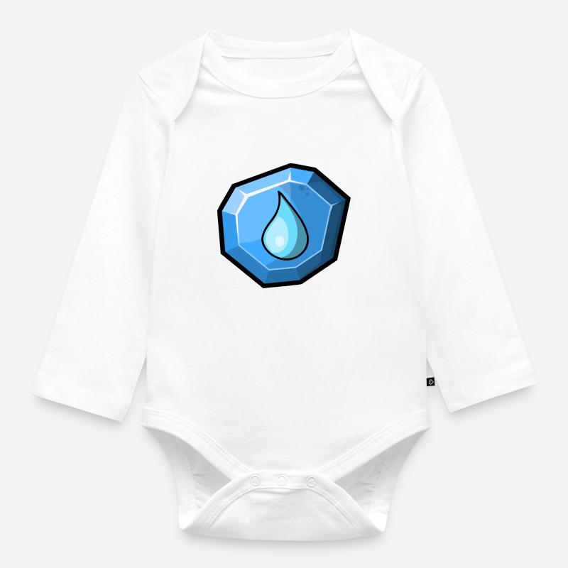 Élément: Eau - Body Bébé bio manches longues - blanc