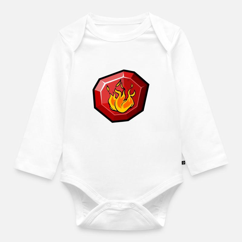 element fire - Organic Longsleeve Baby Bodysuit - white