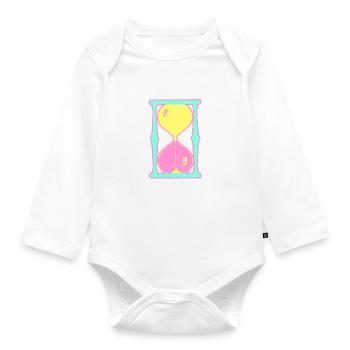 Colorful hourglass - Organic Longsleeve Baby Bodysuit - white - Front