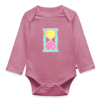 Bunte Sanduhr - Baby Bio-Langarm-Body - Mauve - Vorne