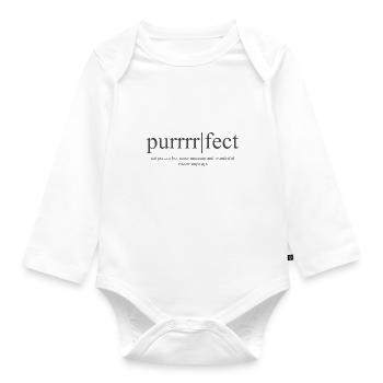 purrrrfect ! Idée de cadeau Parfait Merveilleux - Body Bébé bio manches longues - blanc - Devant