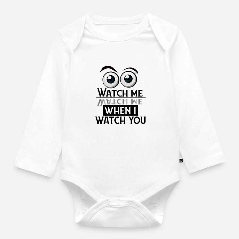 Regarde moi - regarde moi - Body Bébé bio manches longues - blanc