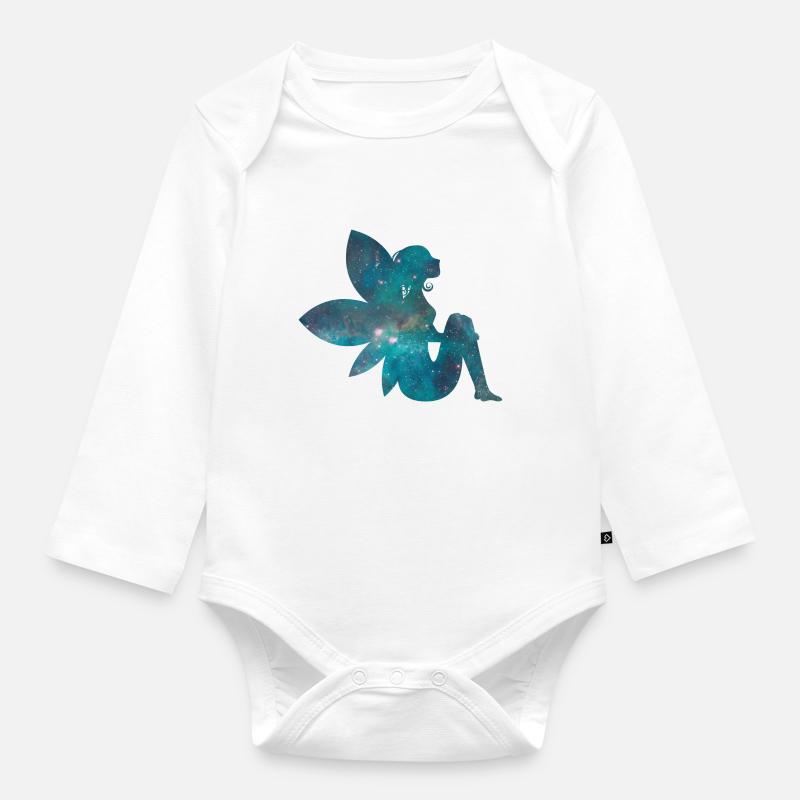 fée - Body Bébé bio manches longues - blanc