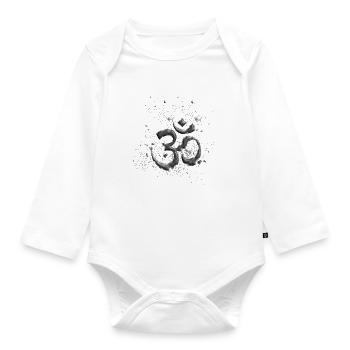 Om Shanti explosion - Organic Longsleeve Baby Bodysuit - white - Front