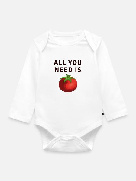 All You Need Is Tomato Tomate - Baby Bio-Langarm-Body - Weiß