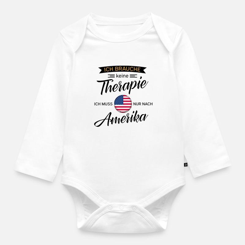 Amerika - Baby Bio-Langarm-Body - Weiß