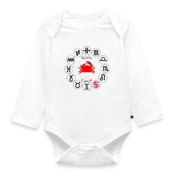 Sternzeichen Krebs - Baby Bio-Langarm-Body - Weiß - Vorne