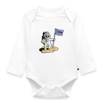 Panda Cosmonaut - Organic Longsleeve Baby Bodysuit - white - Front