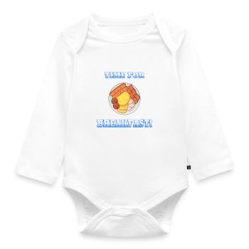 Time For Breakfast - Organic Longsleeve Baby Bodysuit - white - Front