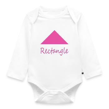 Falsche Rechteckform - Baby Bio-Langarm-Body - Weiß - Vorne