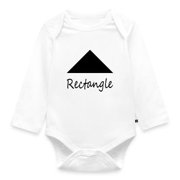Falsche Rechteckform - Baby Bio-Langarm-Body - Weiß - Vorne
