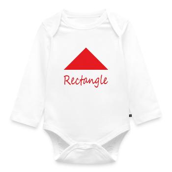 Falsche Rechteckform - Baby Bio-Langarm-Body - Weiß - Vorne
