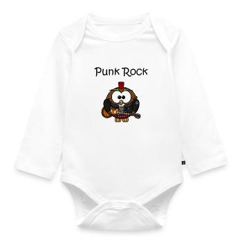 Punk Hibou - Body Bébé bio manches longues - blanc - Devant