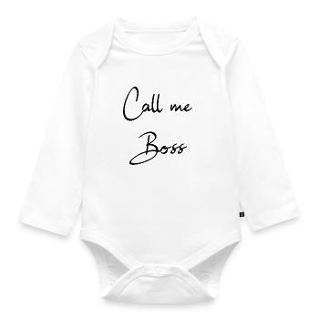 Call me Boss - Baby Bio-Langarm-Body - Weiß - Vorne