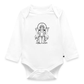Lord Dhanvantari 5 - Organic Longsleeve Baby Bodysuit - white - Front