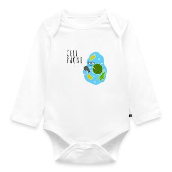Handy - Baby Bio-Langarm-Body - Weiß - Vorne