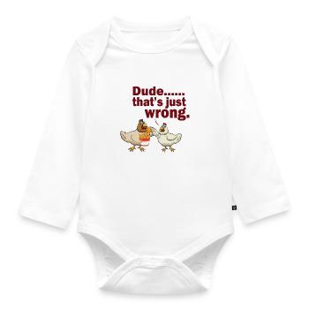 DUDE THAT ́S JUST WRONG - Organic Longsleeve Baby Bodysuit - white - Front