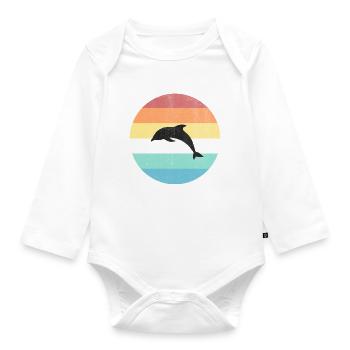 Delphin - Baby Bio-Langarm-Body - Weiß - Vorne
