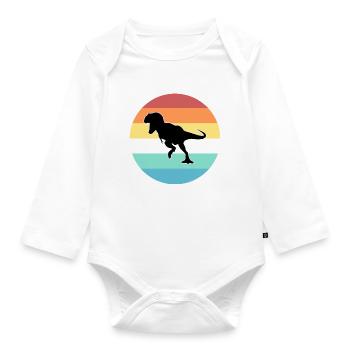 T-Rex - Organic Longsleeve Baby Bodysuit - white - Front