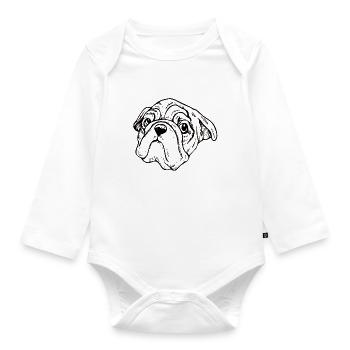 DOG Süßer Hund - Baby Bio-Langarm-Body - Weiß - Vorne