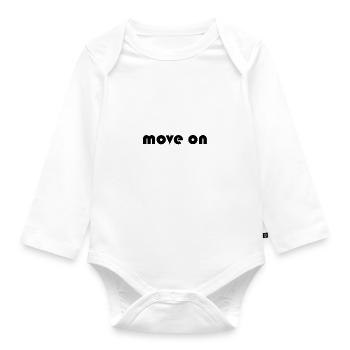 move on - Organic Longsleeve Baby Bodysuit - white - Front