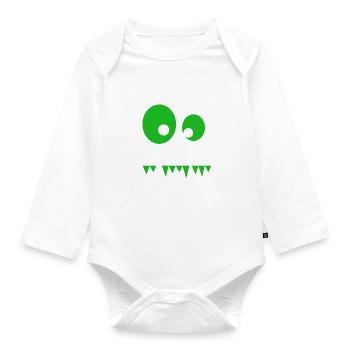 monster - Organic Longsleeve Baby Bodysuit - white - Front