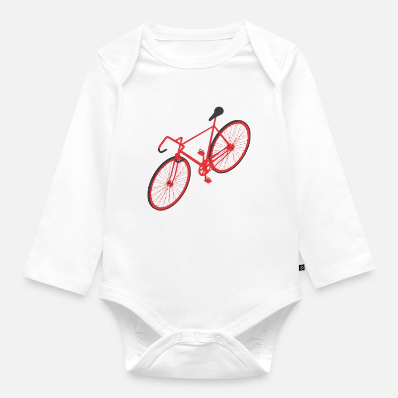 vélo - Body Bébé bio manches longues - blanc