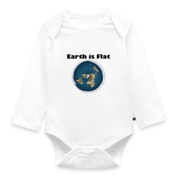 Flat earth - Organic Longsleeve Baby Bodysuit - white - Front