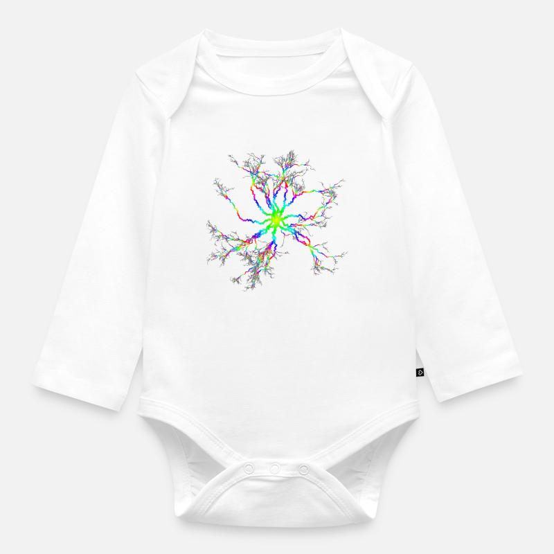 Blitz Gewitter psychedelisch psy Goa trance - Baby Bio-Langarm-Body - Weiß