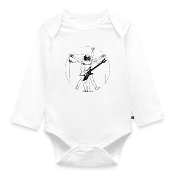 Da Vinci Heavy Metal Electric Guitar - Organic Longsleeve Baby Bodysuit - white - Front